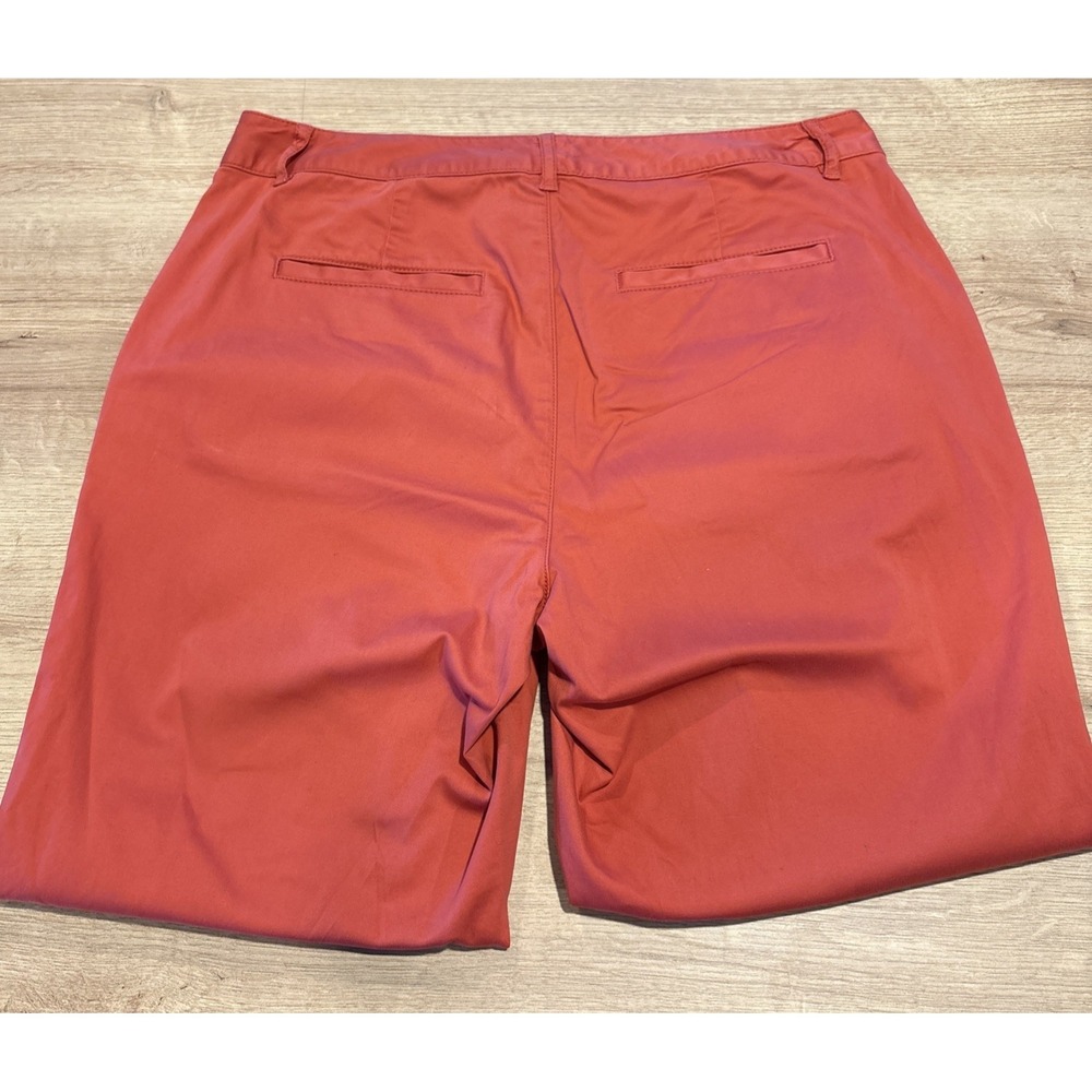 LL Bean Favorite Fit‎ Pants Womens Orange Salmon Chinos Cotton Stretch 8 - Picture 10 of 13